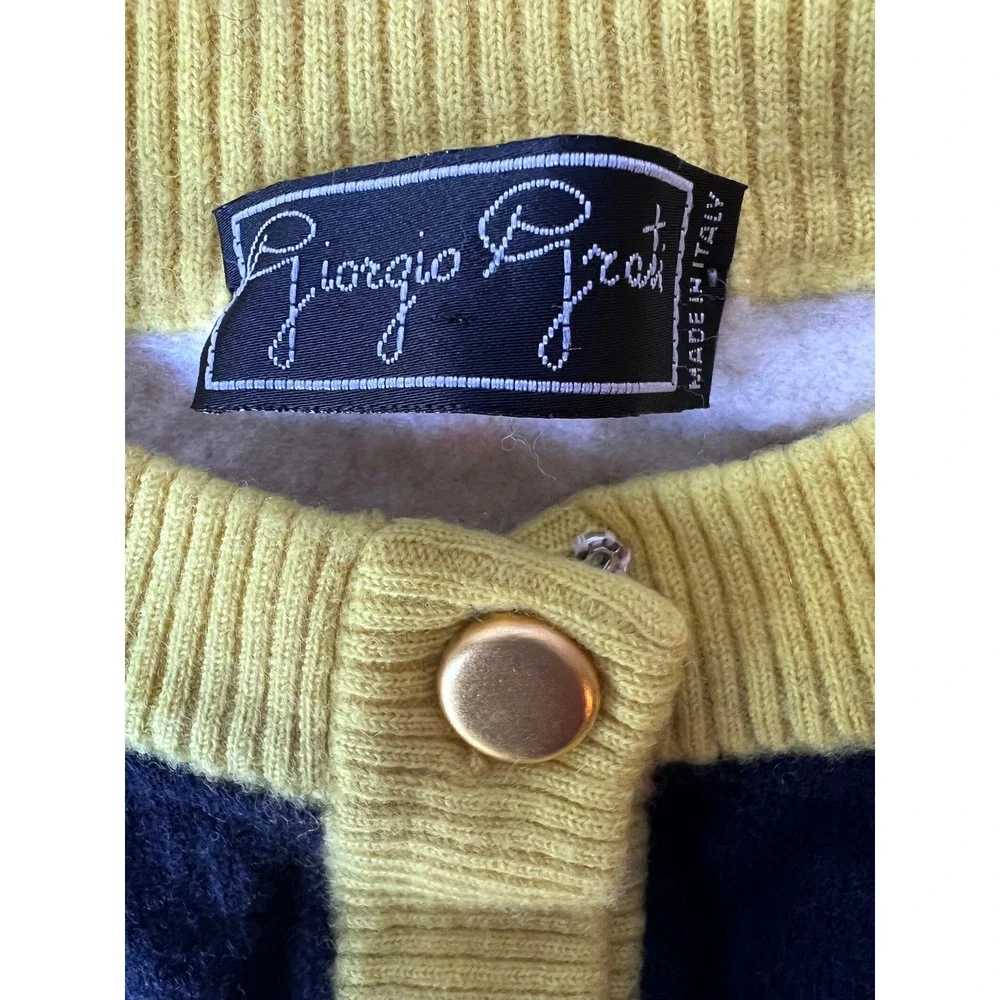 Giorgio Grati‎ Kids Striped Wool Cardigan Sweater Gold Buttons Made in Italy